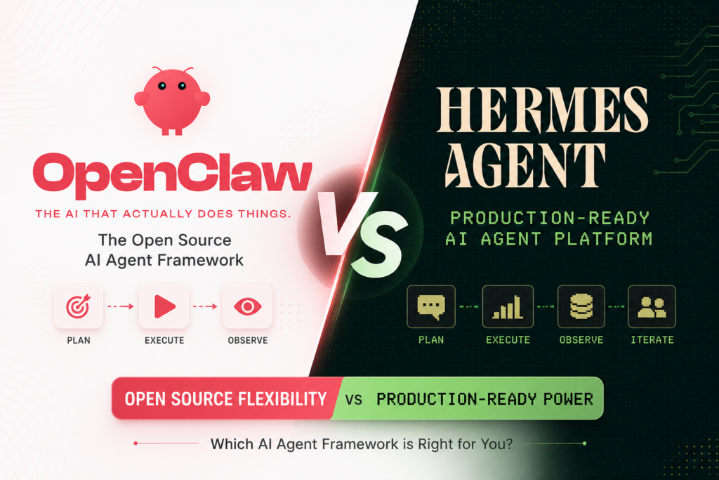 HermesAgent vs OpenClaw Comparison Chart 2026