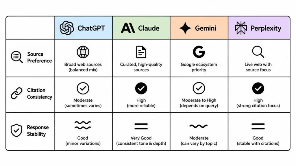 GEO Tracking Experiment: 30 Days Across 4 AI Engines 2 GEO tracking comparison across ChatGPT Claude Gemini Perplexity