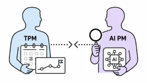 AI Product Manager vs Technical Program Manager: 5 Key Differences 1 AI Product Manager vs Technical Program Manager comparison with TPM on left and AI PM on right converging