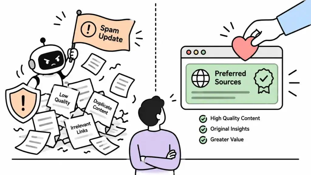 Google Preferred Sources: The Critical GEO Signal for 2026 2 Google August spam update and Preferred Sources button both shape GEO visibility in 2026